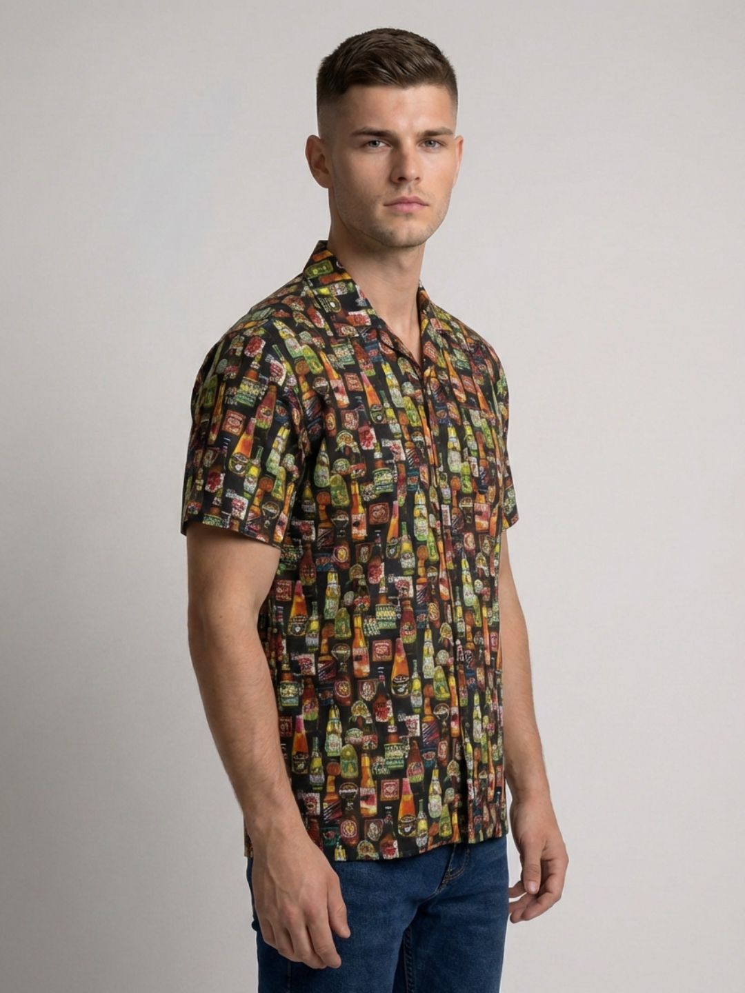 Print S/S Shirt Beer Print
