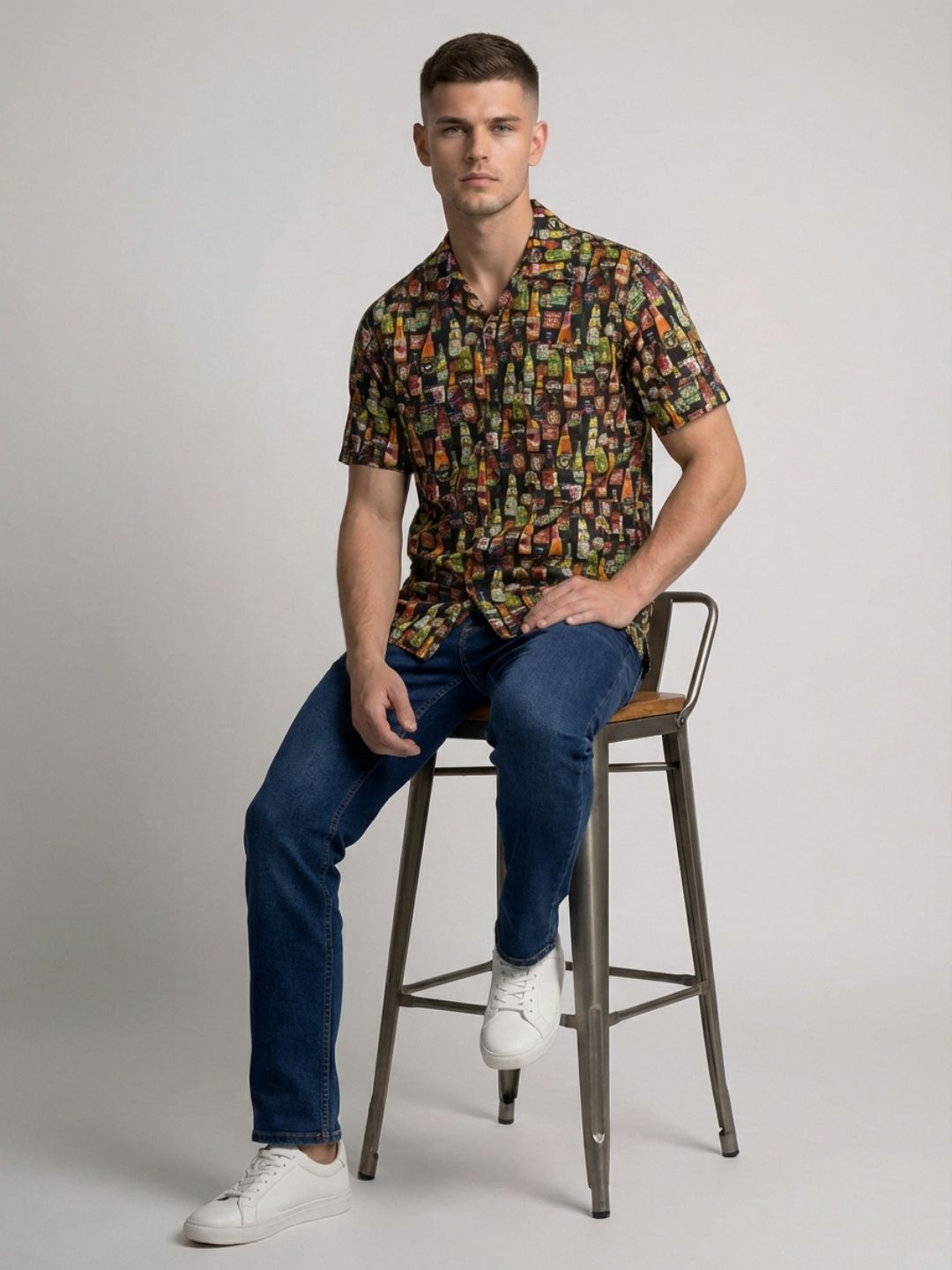 Print S/S Shirt Beer Print