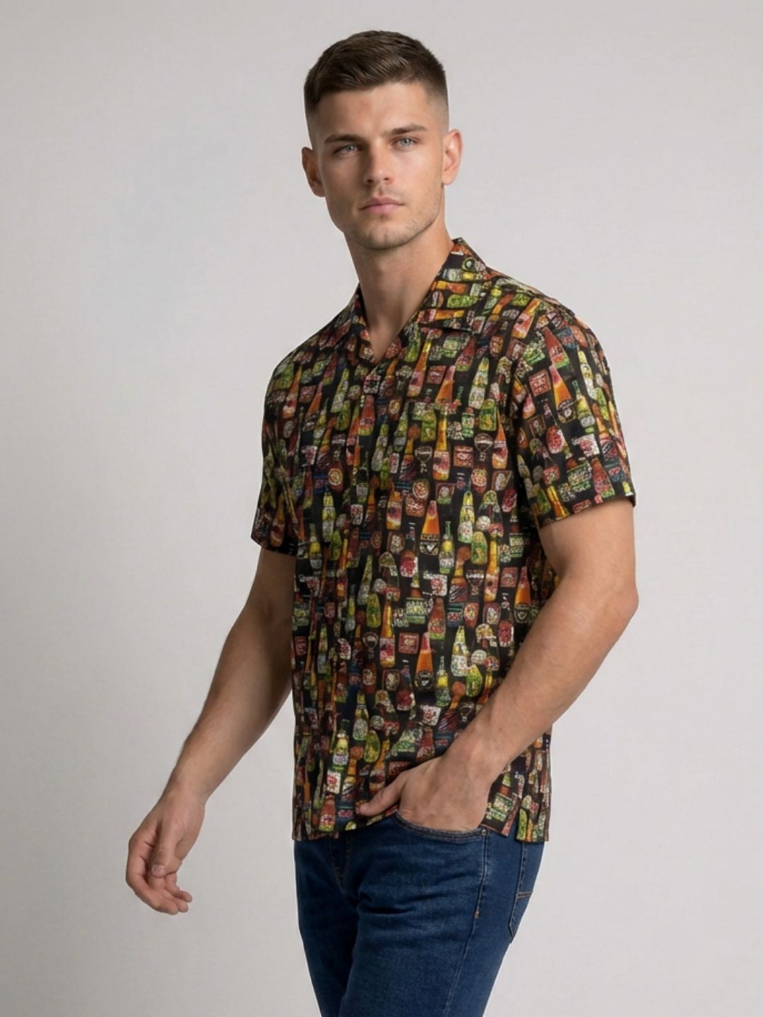 Print S/S Shirt Beer Print